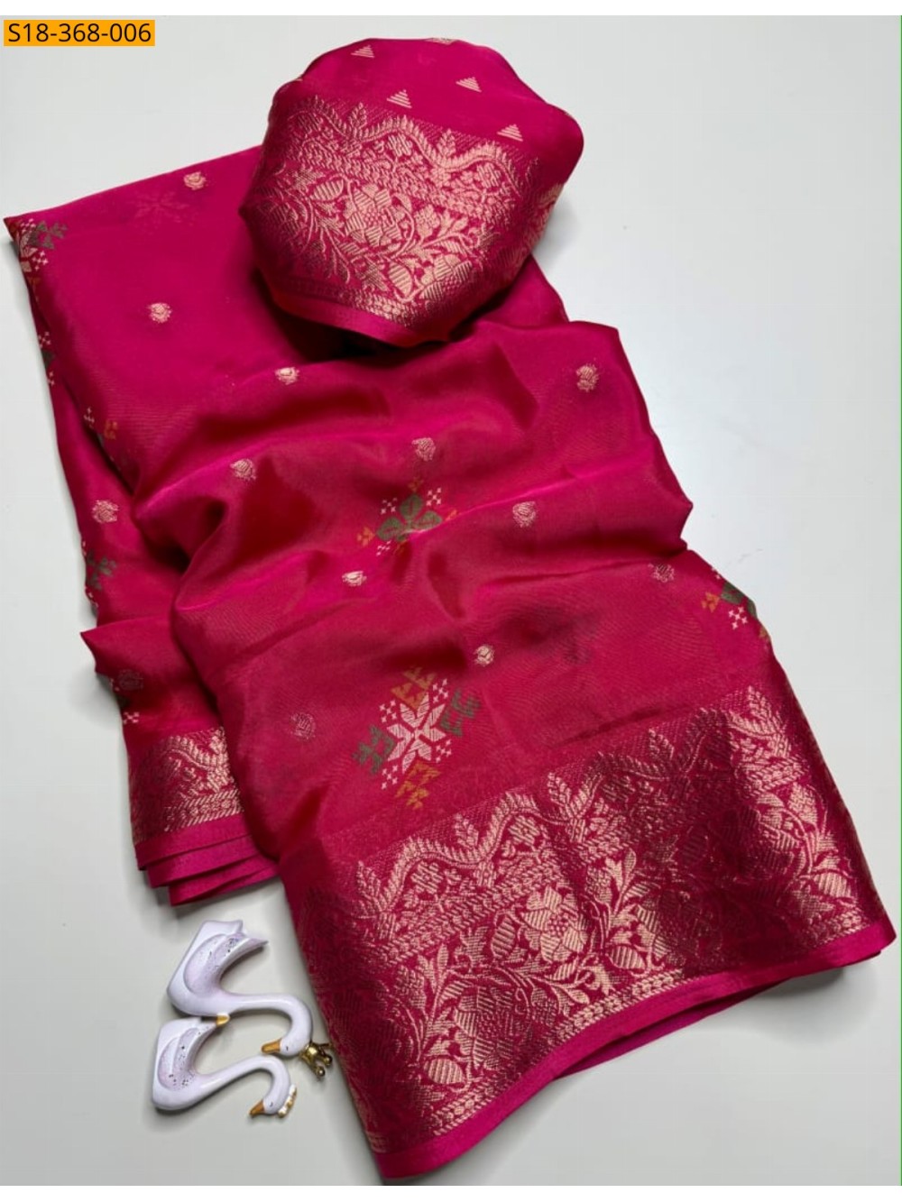 Fancy Italian Crape Silk Saree