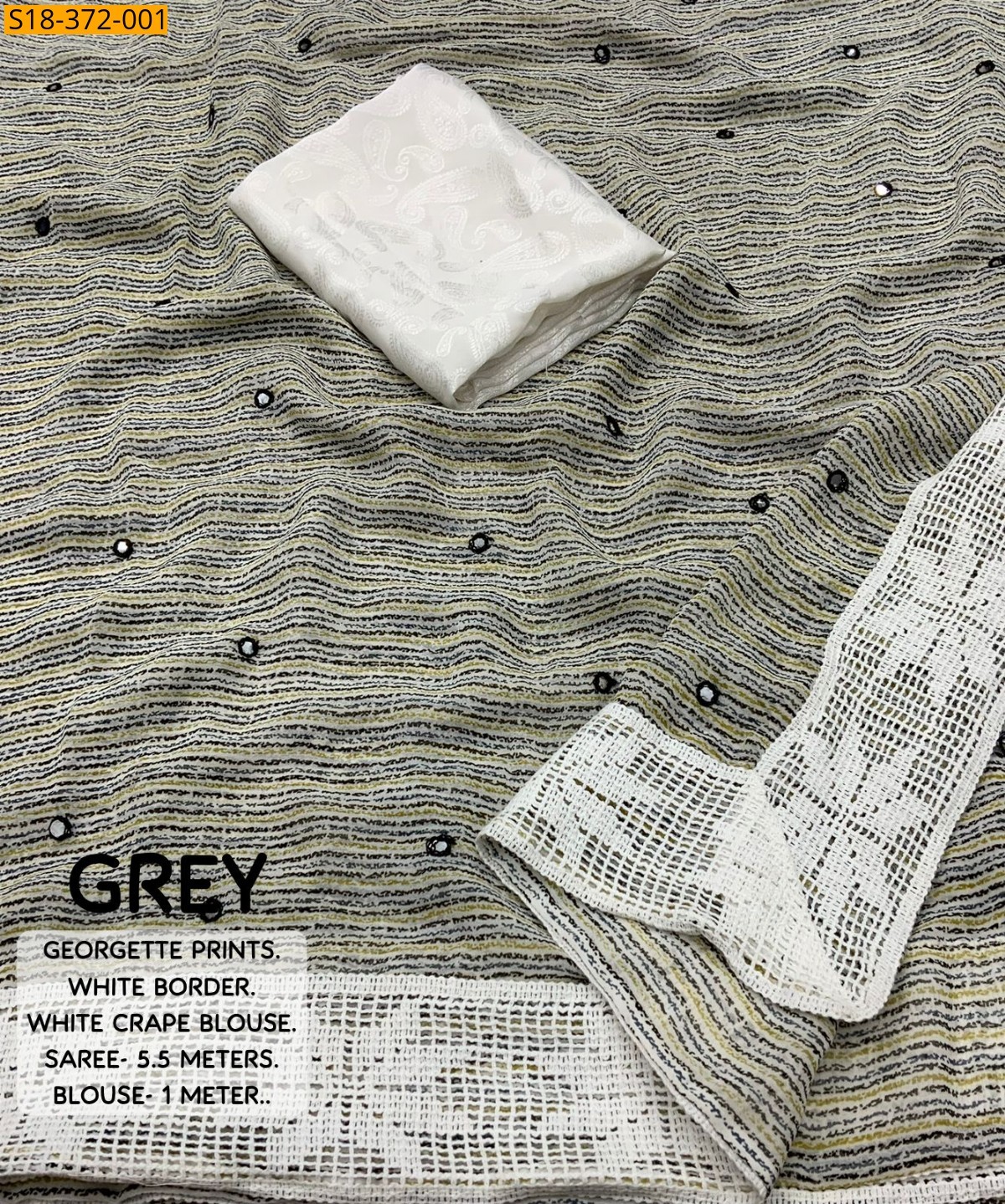 Gray Fancy Georgette Saree