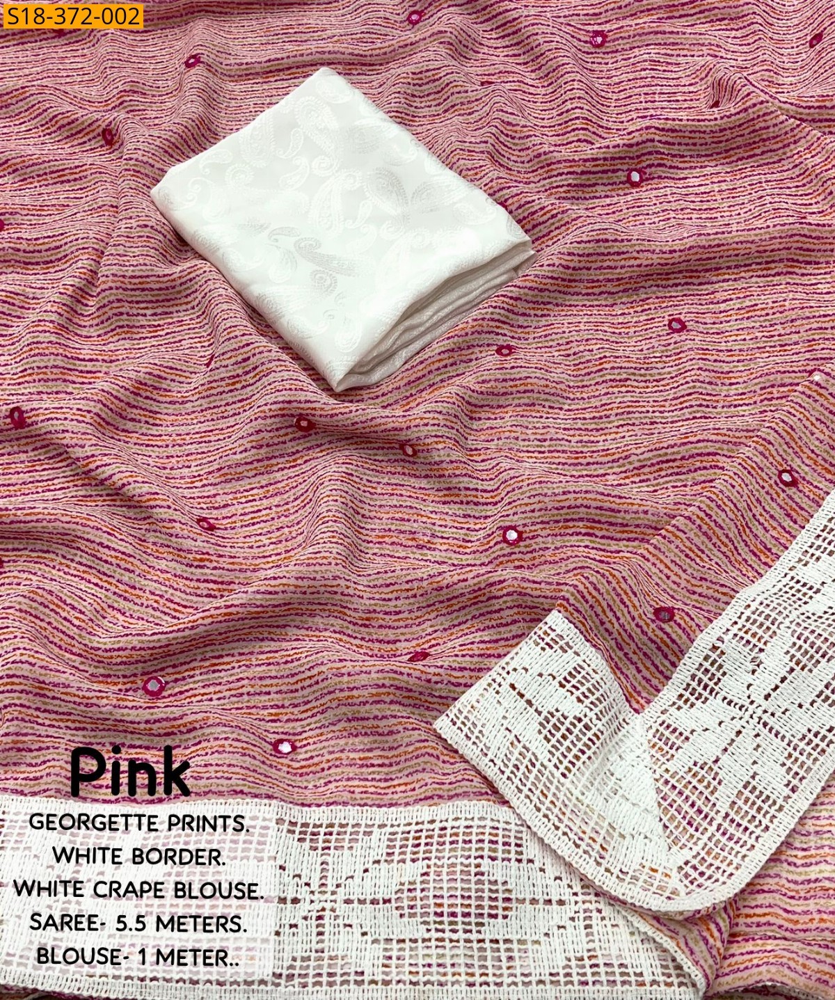 Pink Fancy Georgette Saree