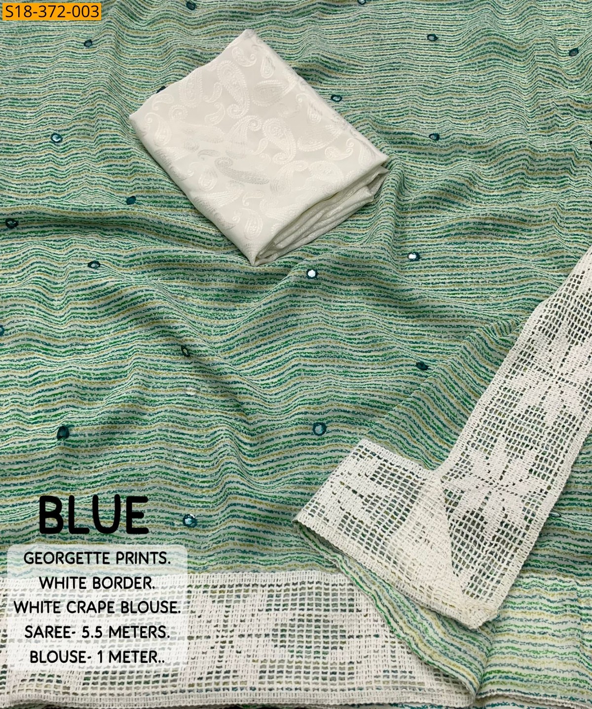 Blue Fancy Georgette Saree