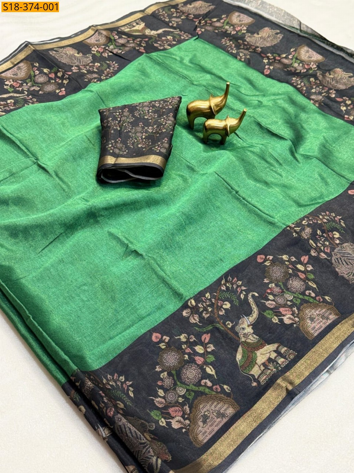 Green Fancy Gathan Silk Saree