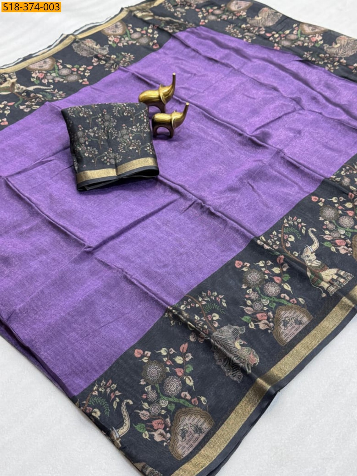 Violet Fancy Gathan Silk Saree