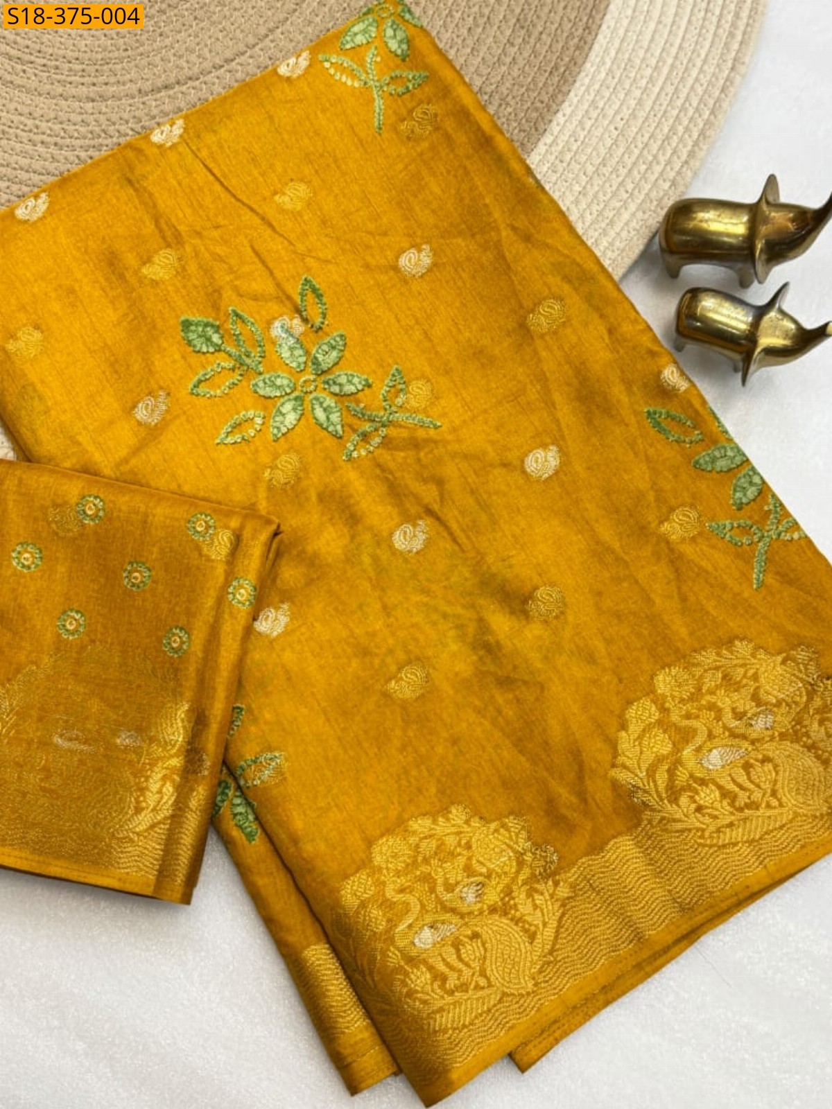 Yellow Fancy Soft Dola Print Saree