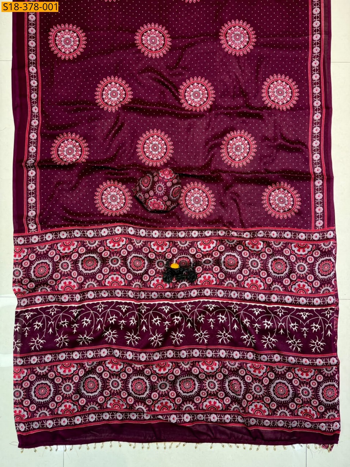 Wine Fancy Georgette Saree