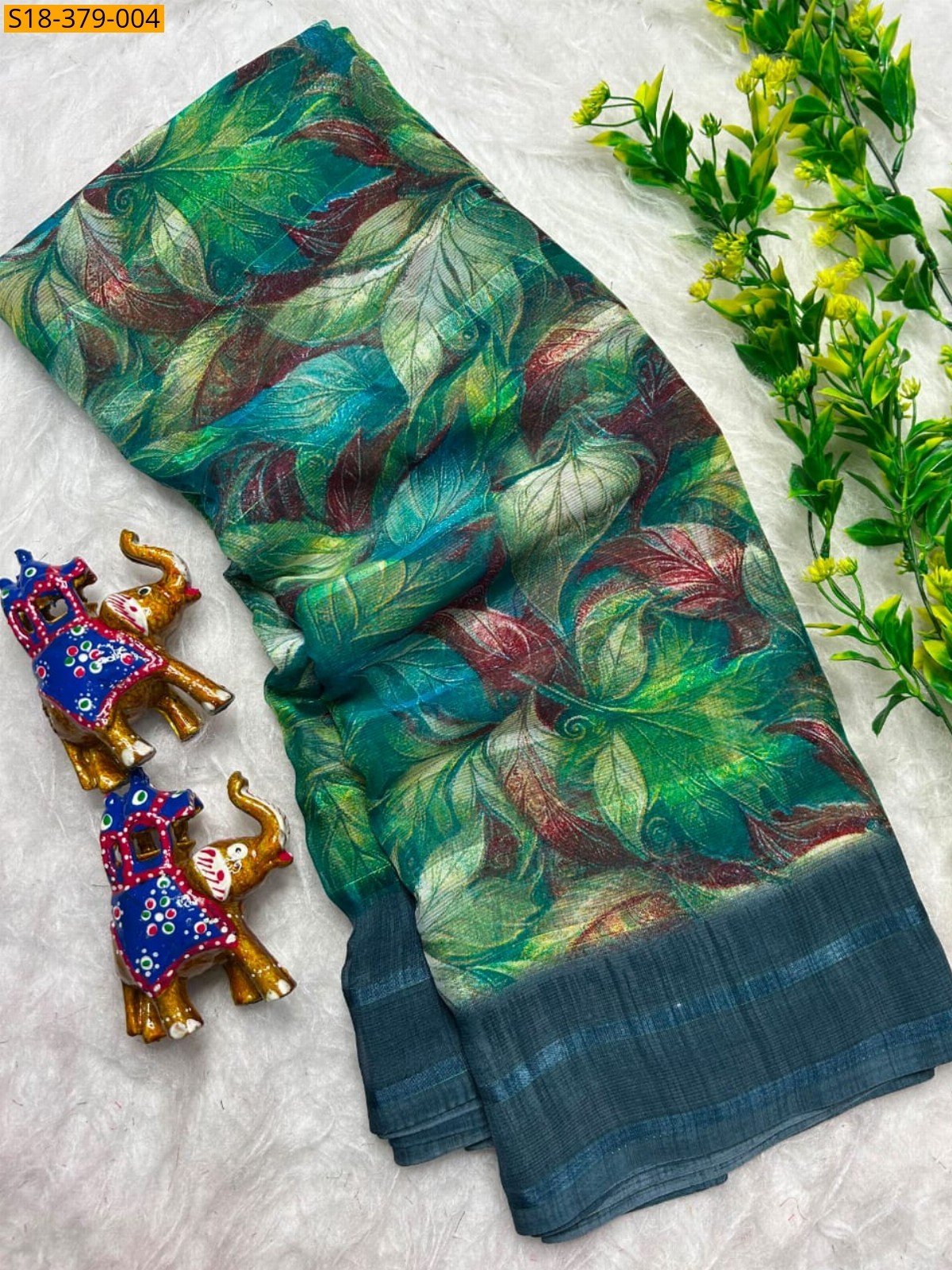 Green Fancy Chiffon Saree