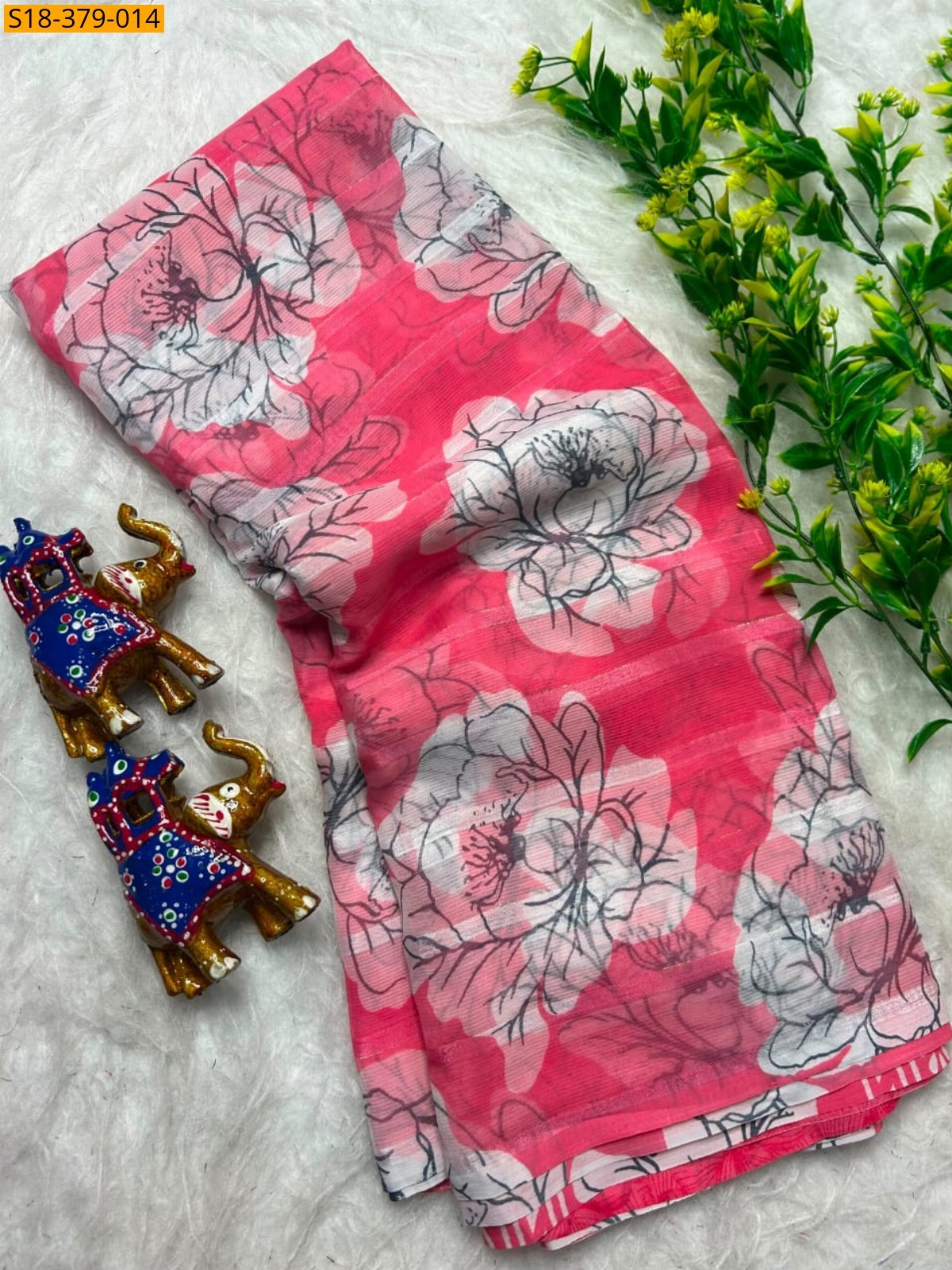 Pink Fancy Chiffon Saree