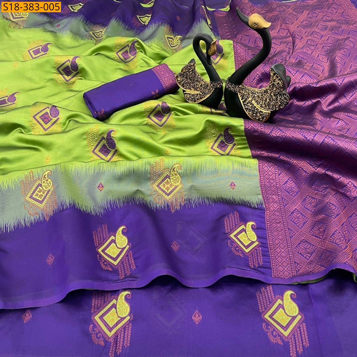 Green Fancy Kubera pattu Sarees