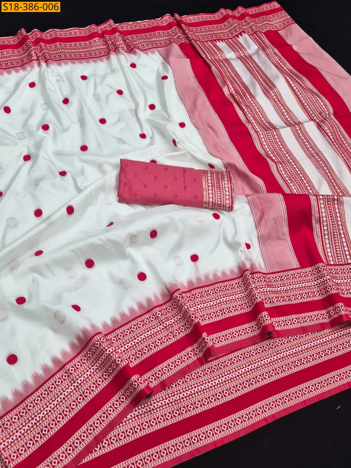 Red Fancy Banarasi Silk Saree