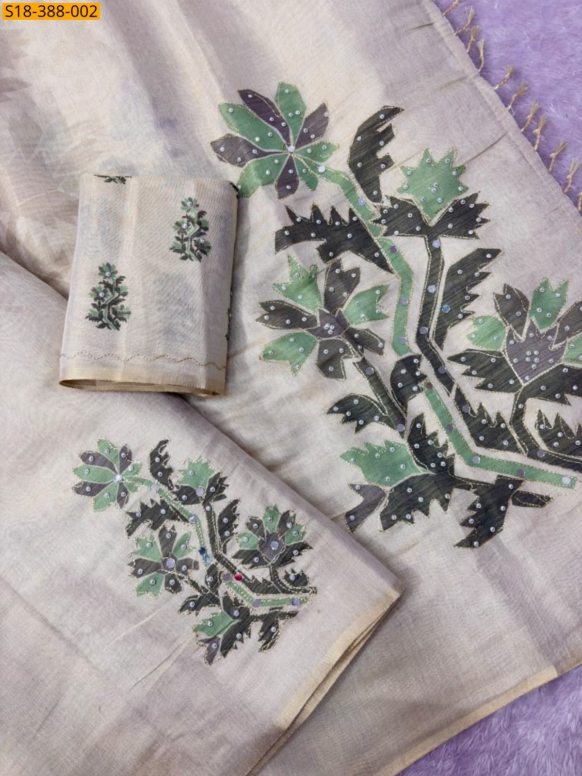 Half White Fancy Swarna Silk Saree