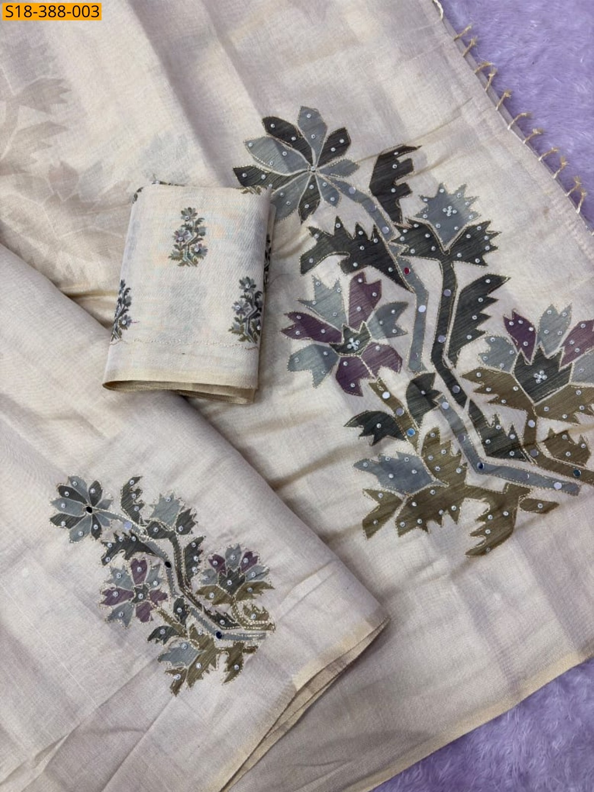 Half White Fancy Swarna Silk Saree