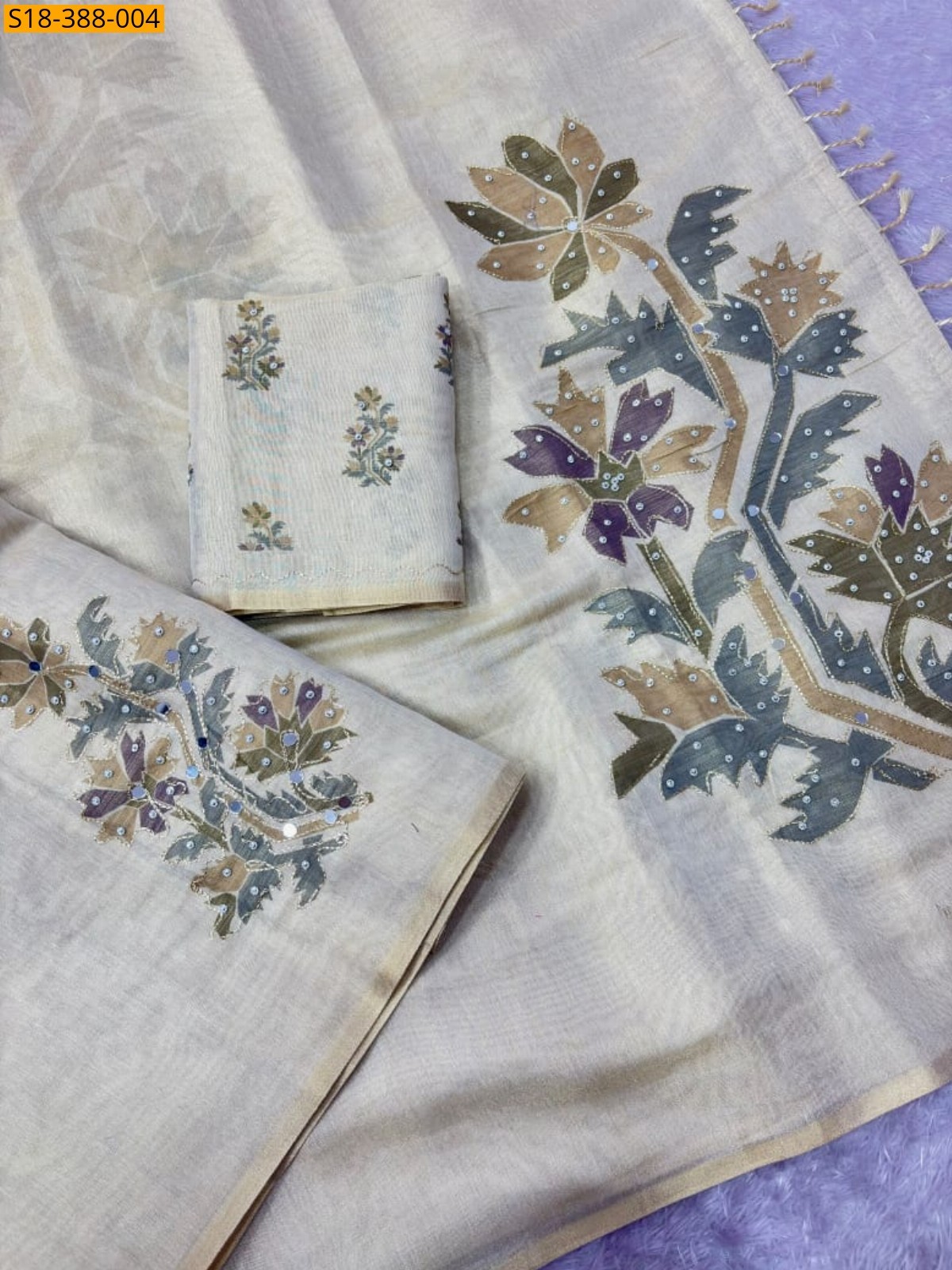 Half White Fancy Swarna Silk Saree