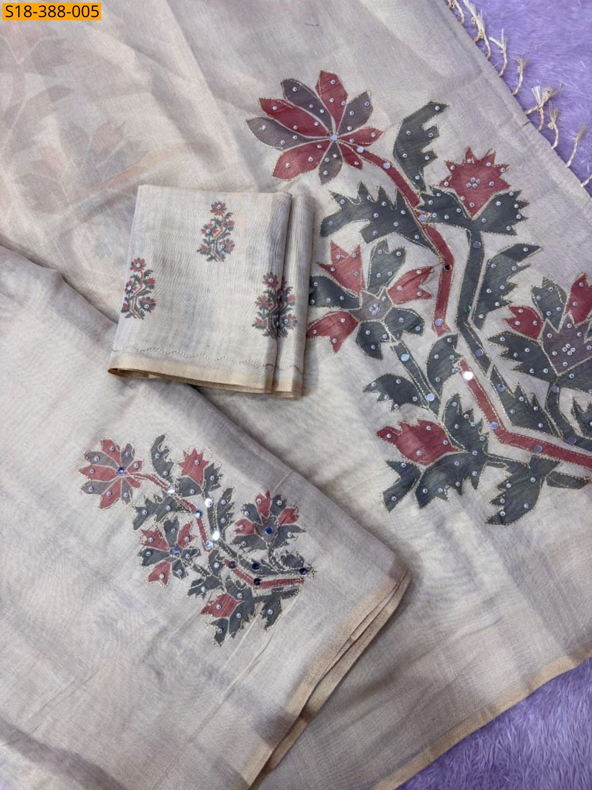 Half White Fancy Swarna Silk Saree