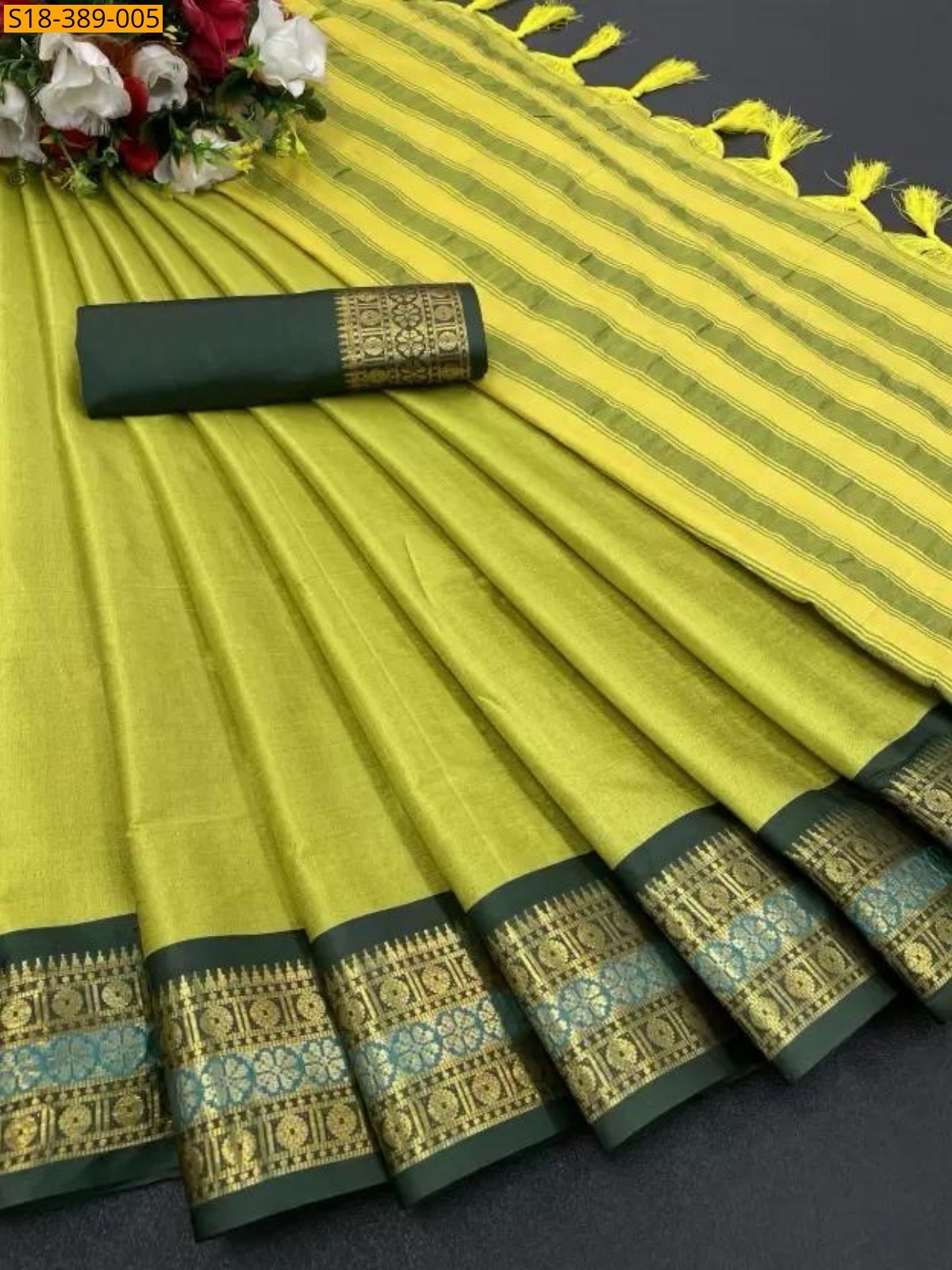 Green Fancy Aura Silk Saree