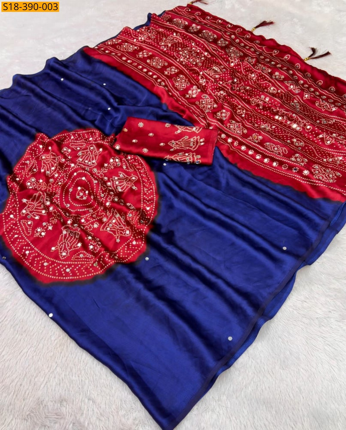 Royal Blue Fancy Japan Satin Saree