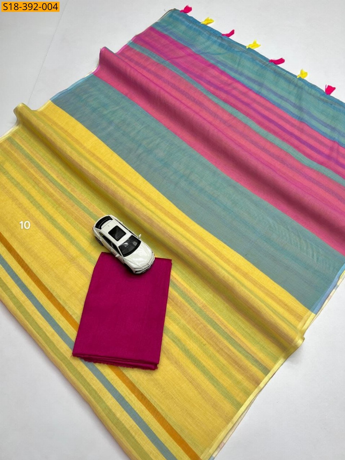 Multi Color Fancy Linen Printed Sarees