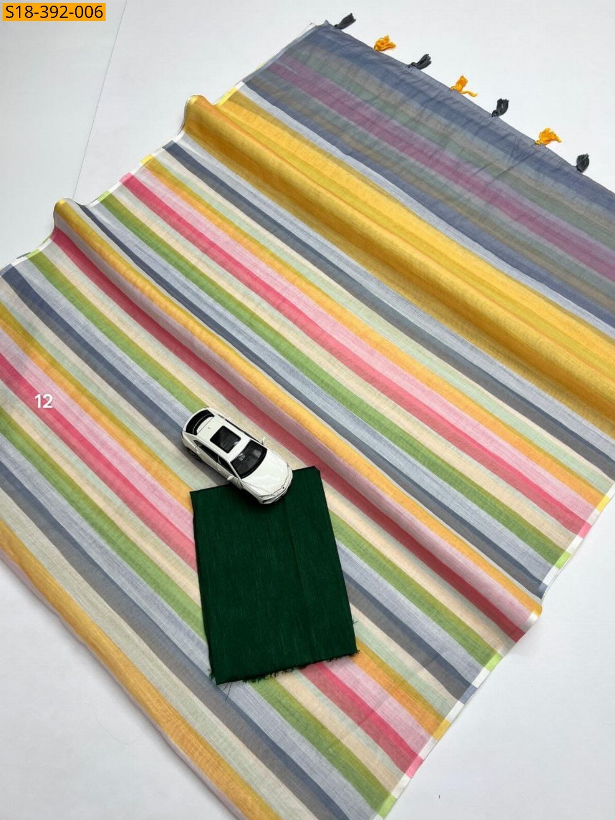 Multi Color Fancy Linen Printed Sarees
