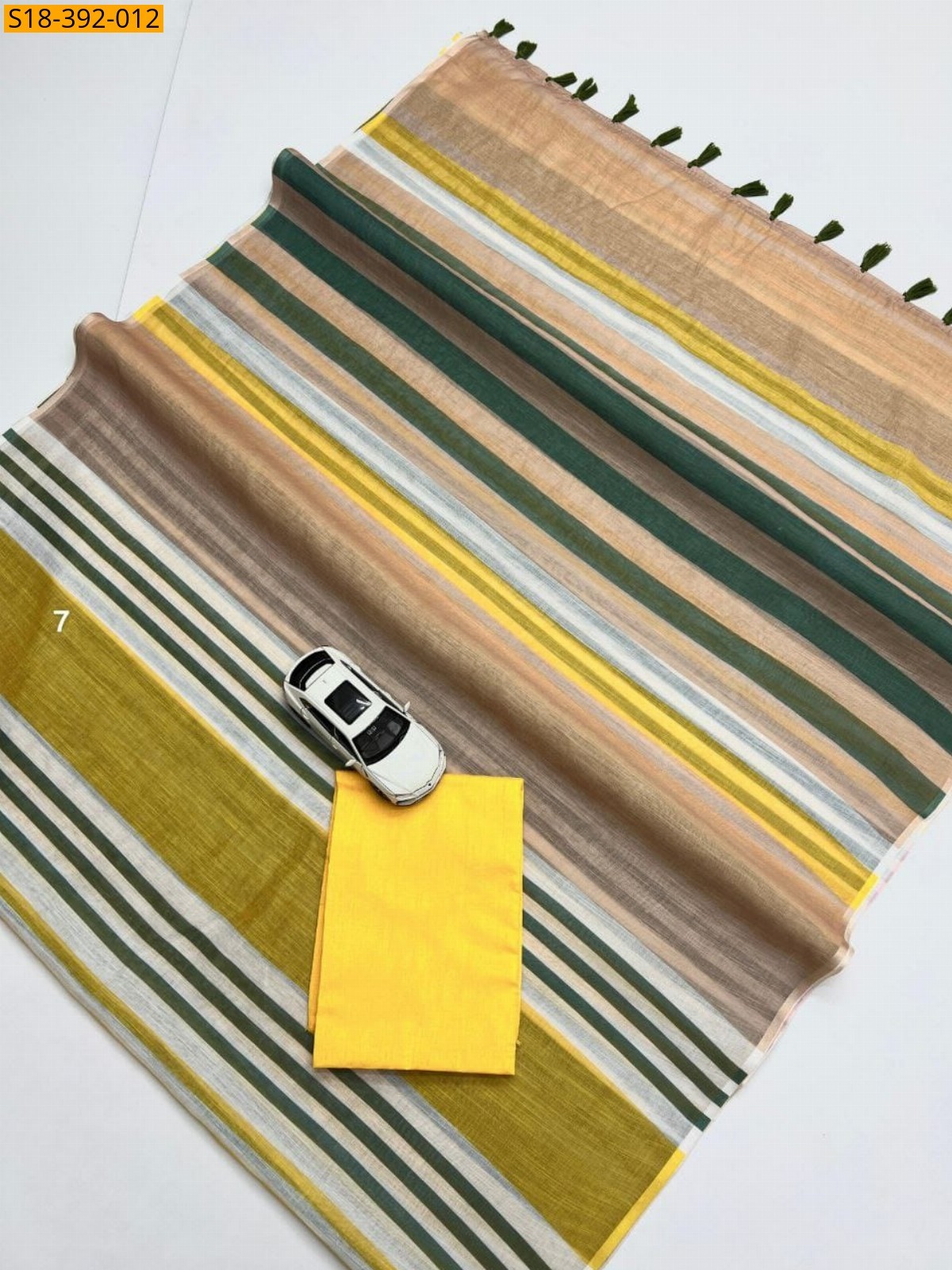 Multi Color Fancy Linen Printed Sarees