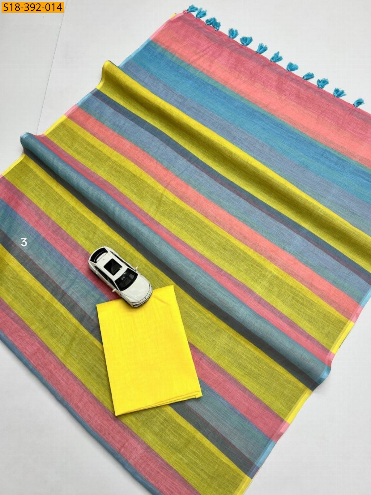 Multi Color Fancy Linen Printed Sarees