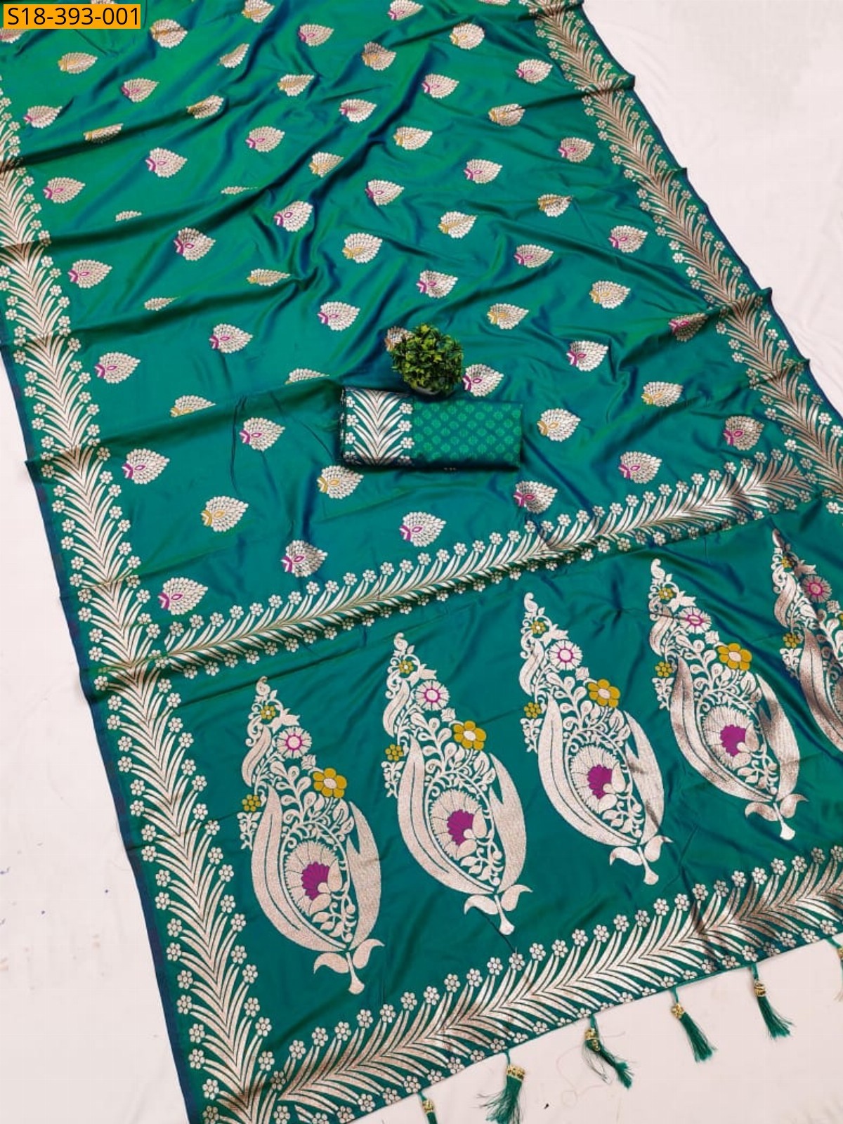 Green Fancy Banarasi Silk Saree