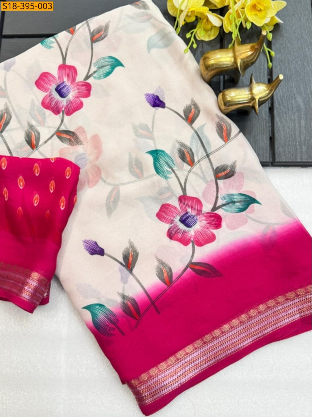 Fancy Georgette Silk Saree