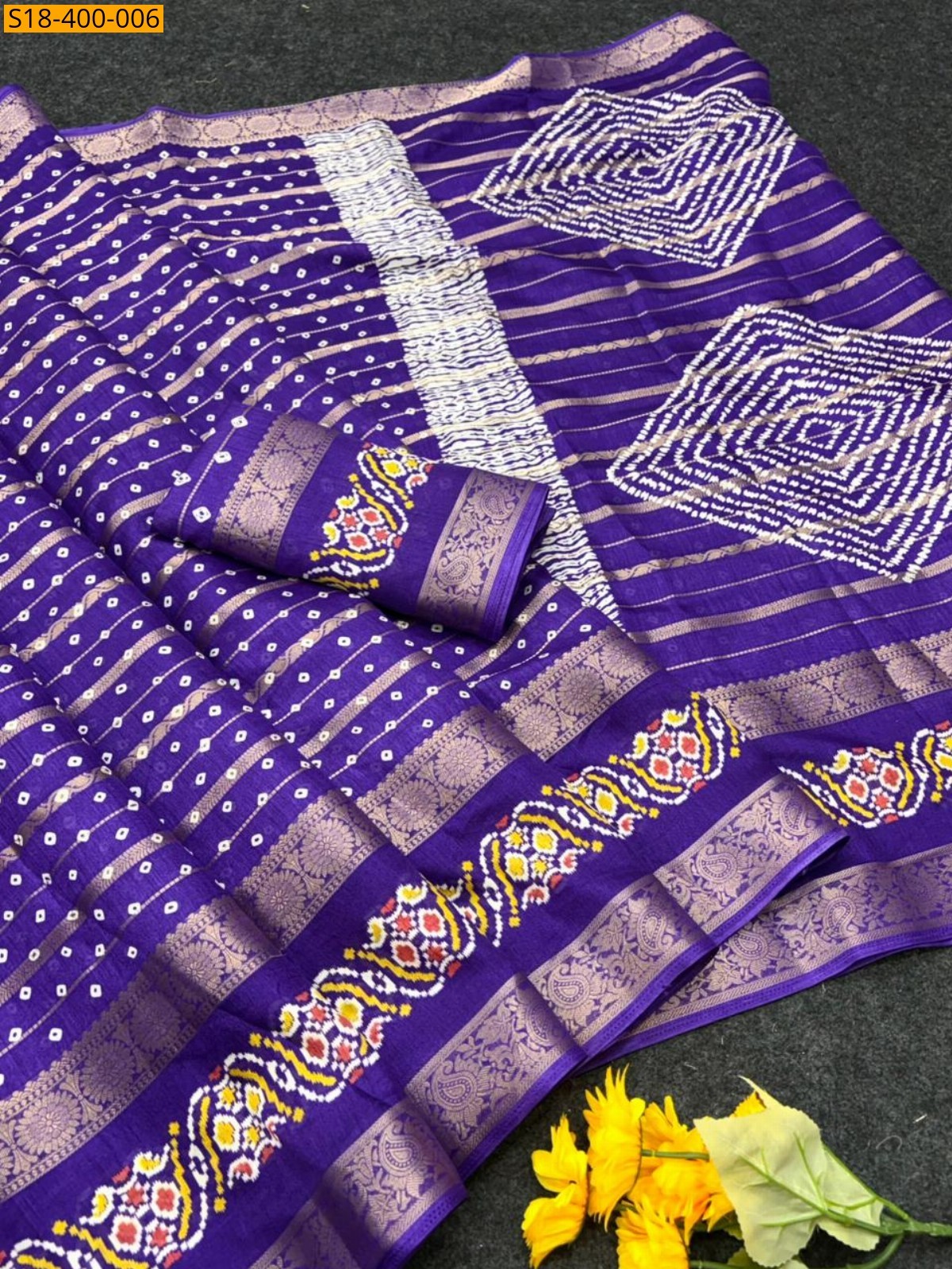 Violet Fancy Dola Charvi Cotton Saree