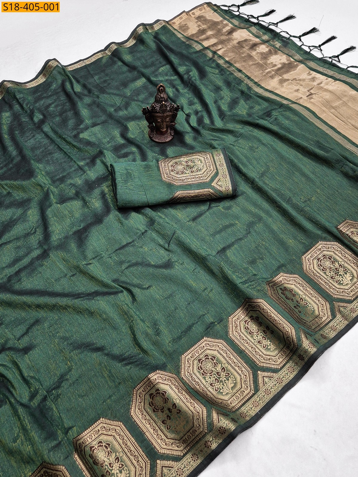 Green Fancy Soft Banarasi Silk Saree