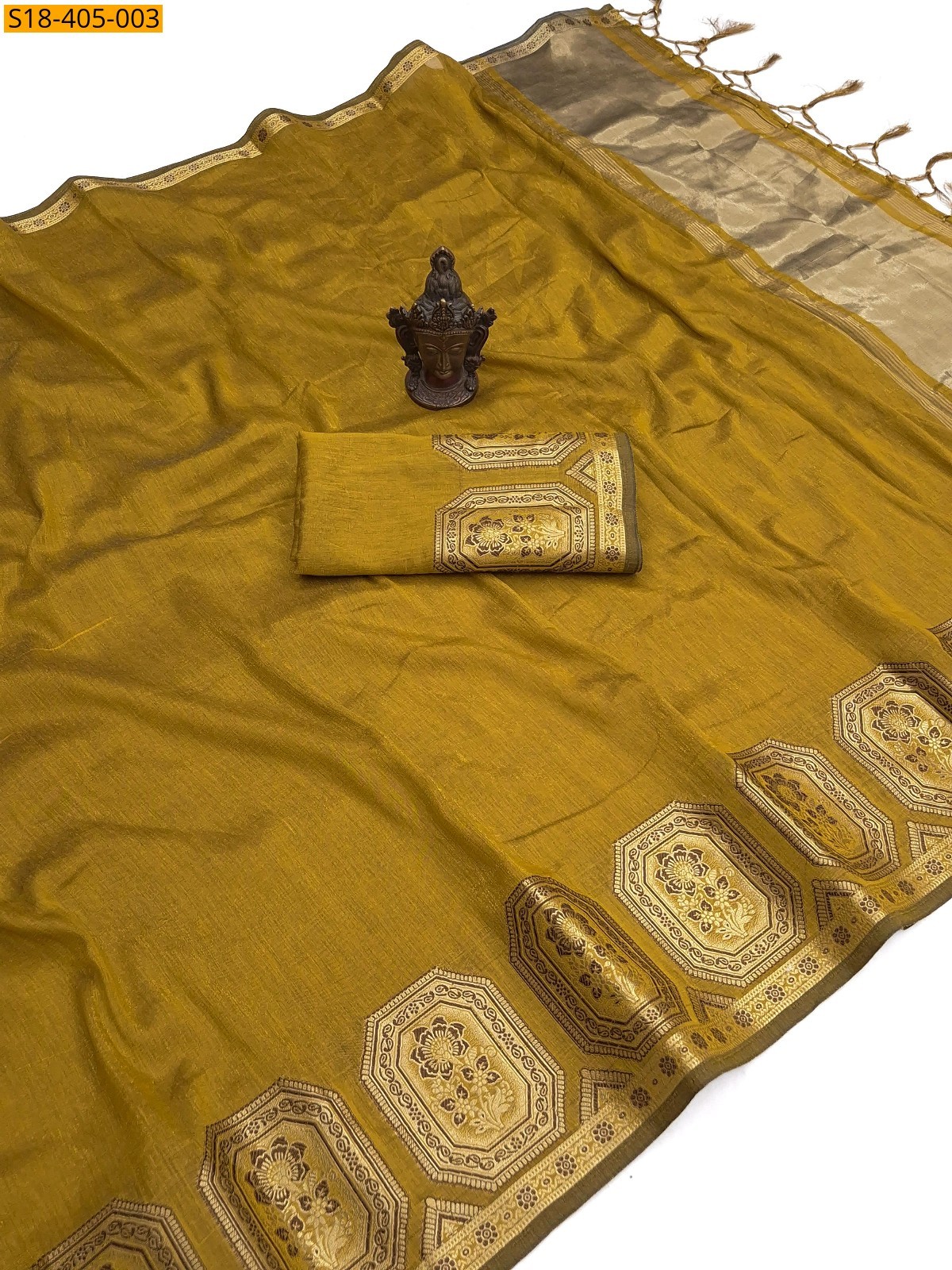 Yellow Fancy Soft Banarasi Silk Saree