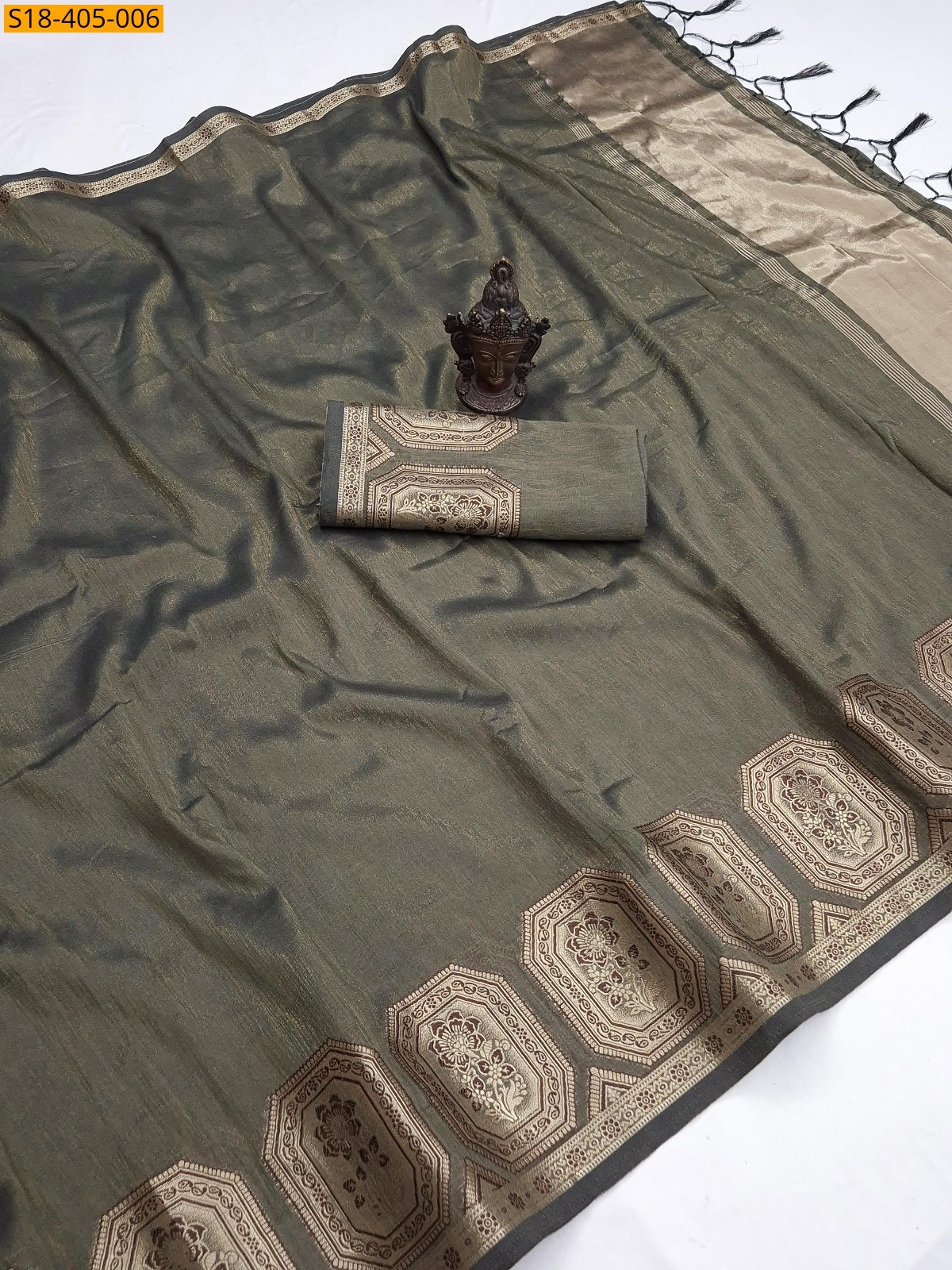 Green Fancy Soft Banarasi Silk Saree