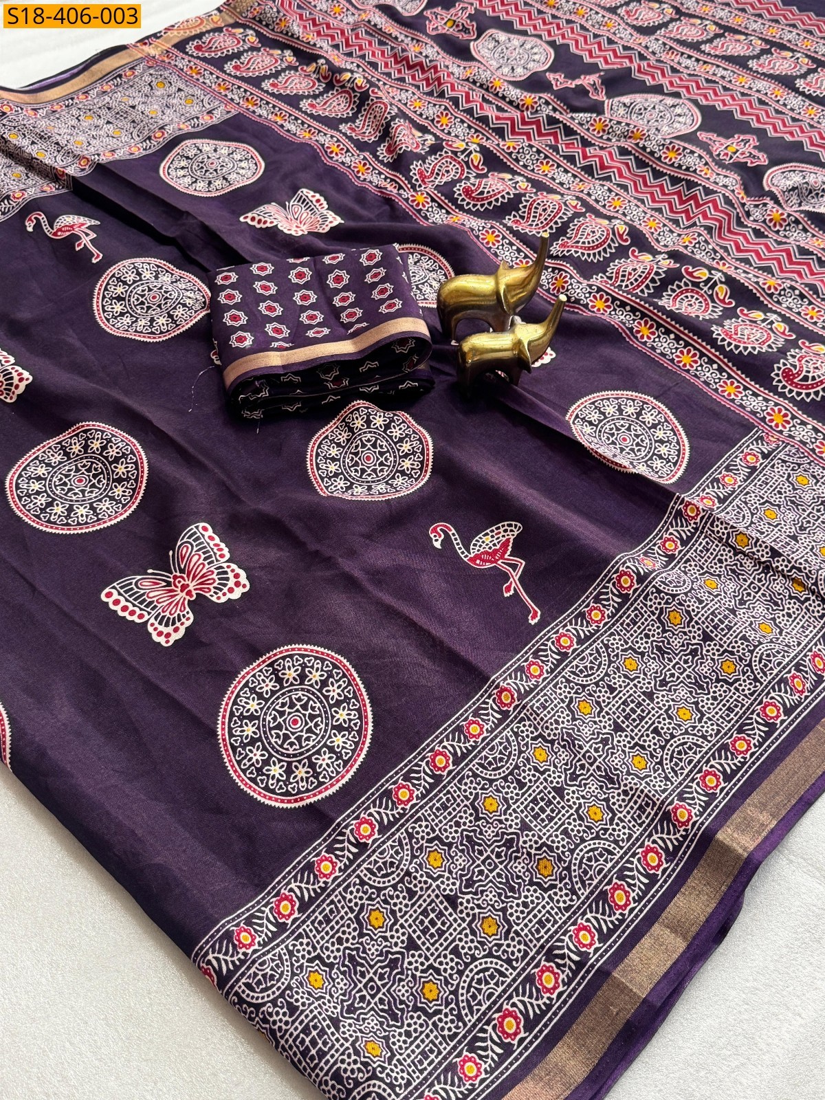 Black Fancy Soft Mulcotton Saree