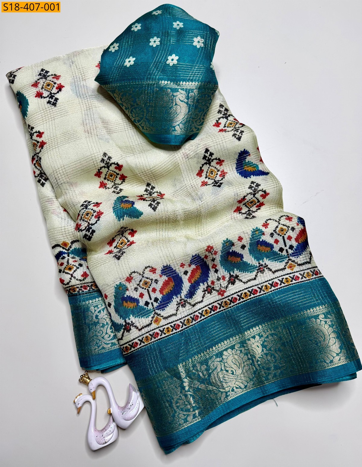 Cream Fancy Marshmellow Saree