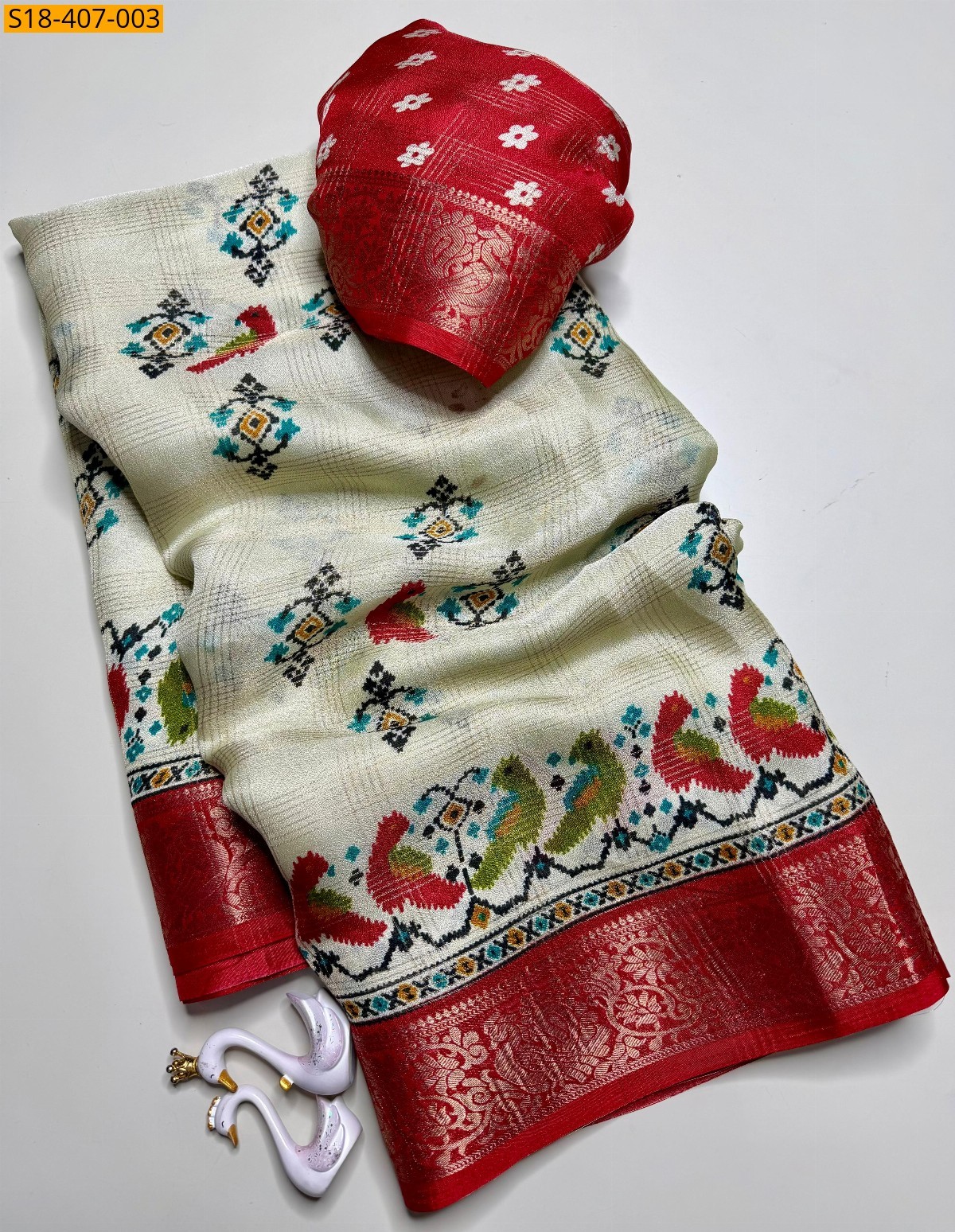 Cream Fancy Marshmellow Saree