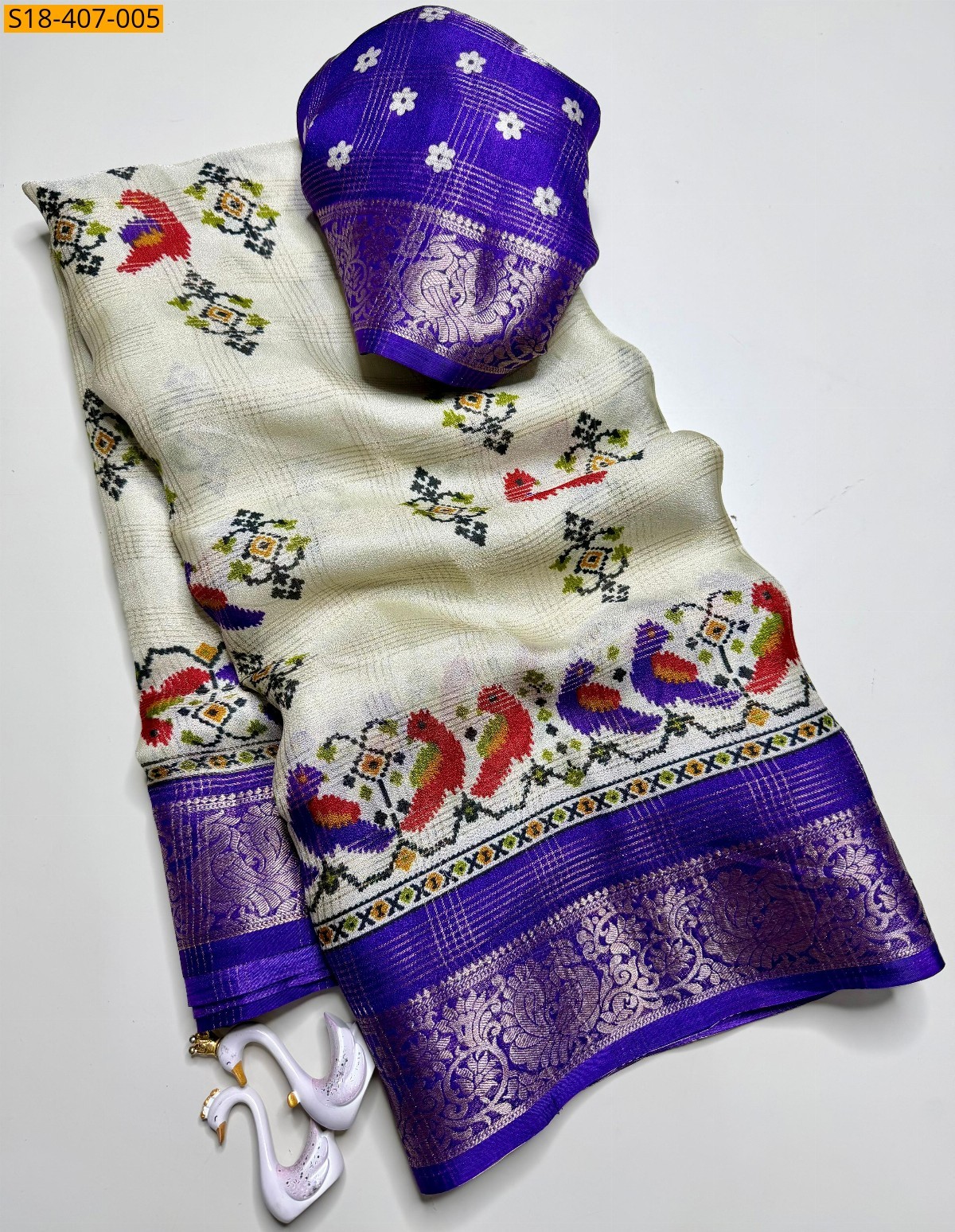 Cream Fancy Marshmellow Saree