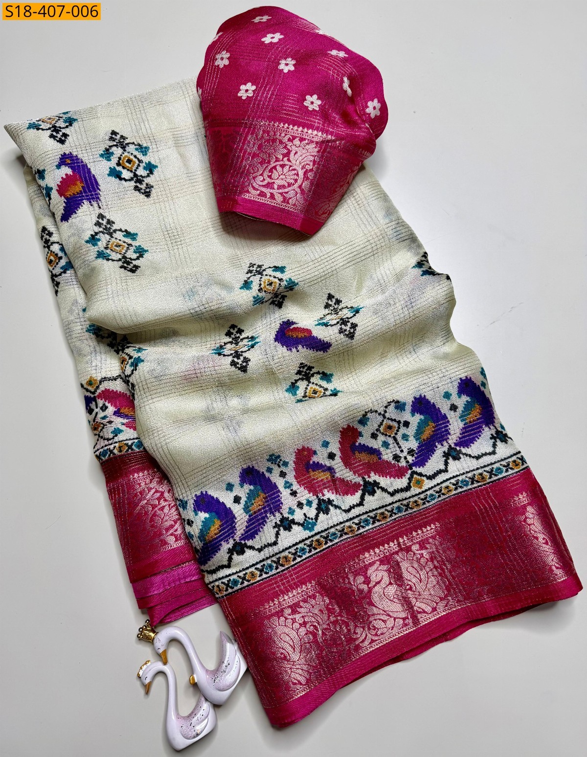 Cream Fancy Marshmellow Saree