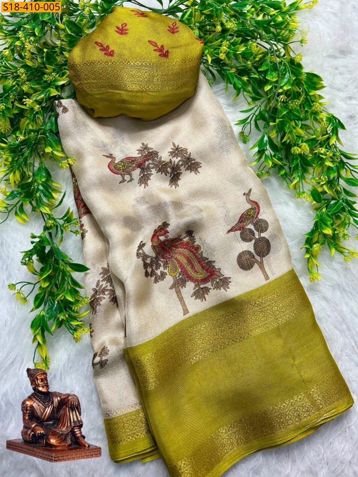 Cream Fancy Marshmellow Saree