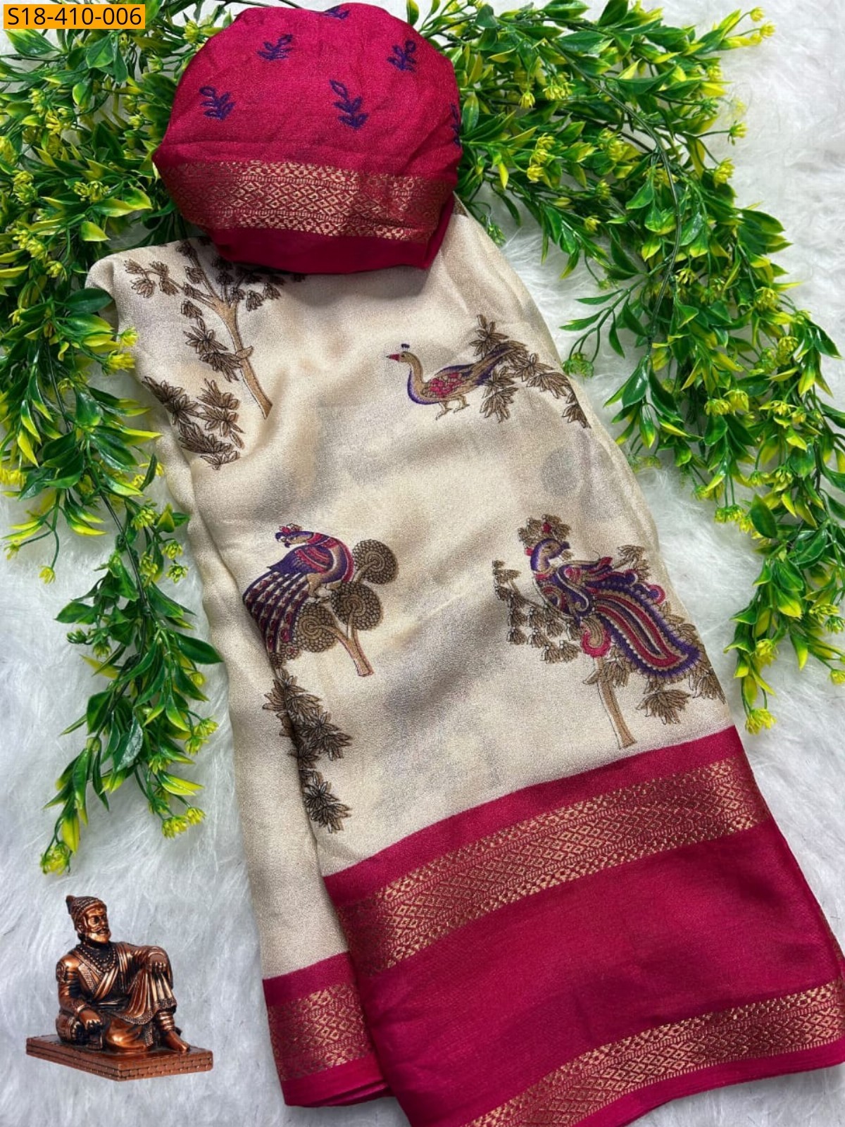 Cream Fancy Marshmellow Saree