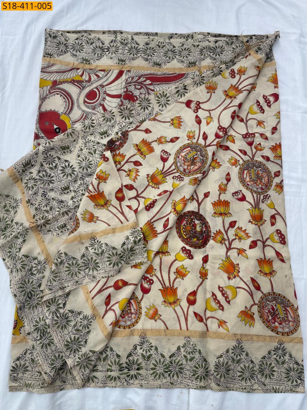 Half white Fancy  Nellore Silk sarees