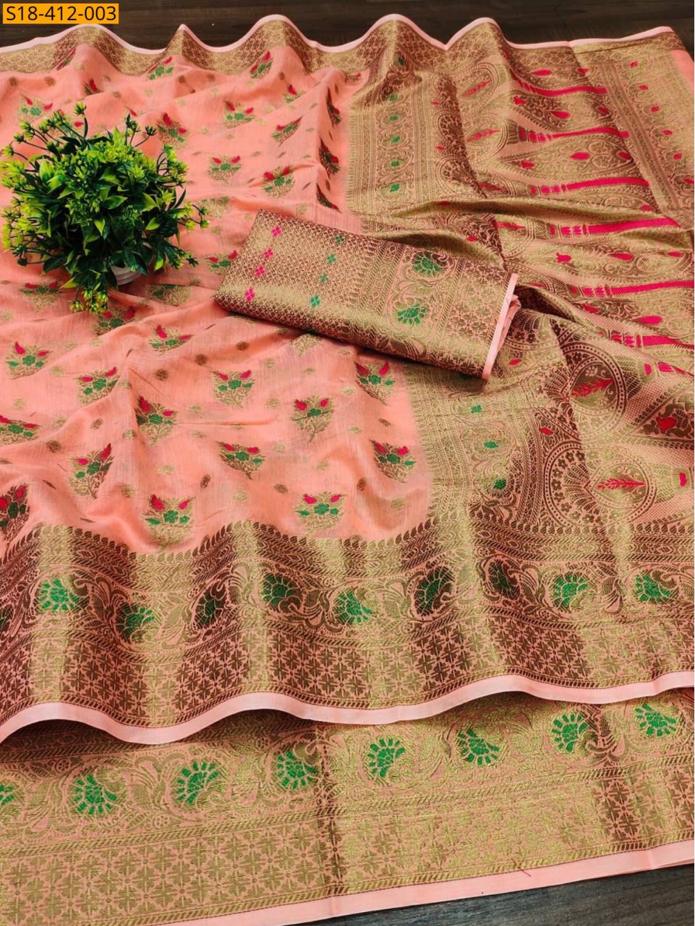Fancy Soft Muga Cotton Saree