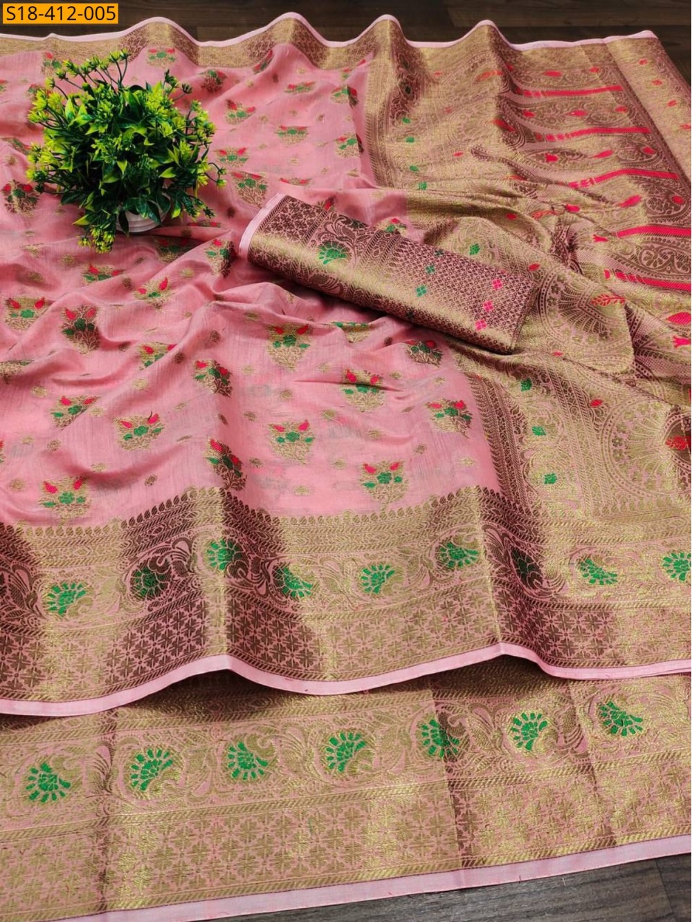 Fancy Soft Muga Cotton Saree