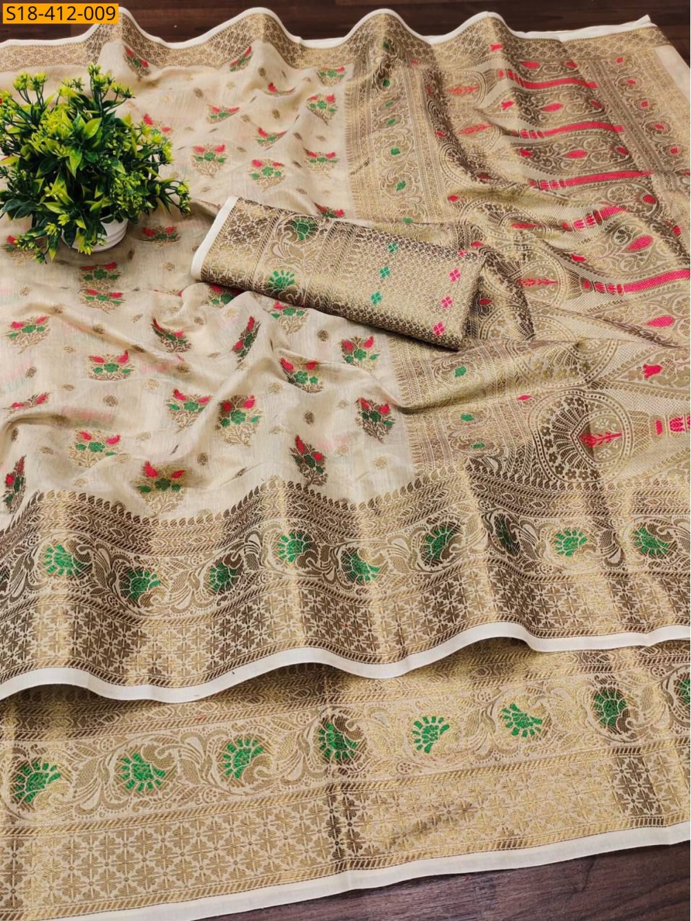 Fancy Soft Muga Cotton Saree