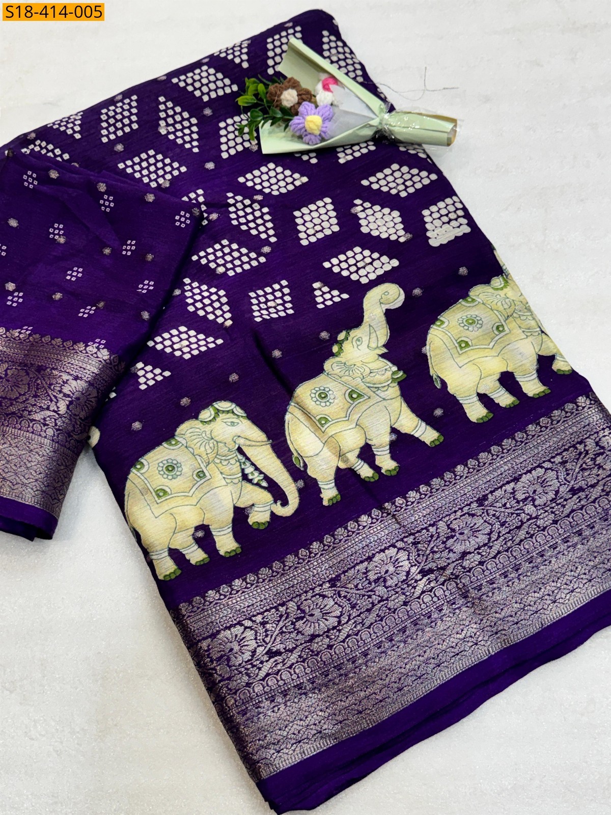 Violet Fancy Chinnon Silk Saree