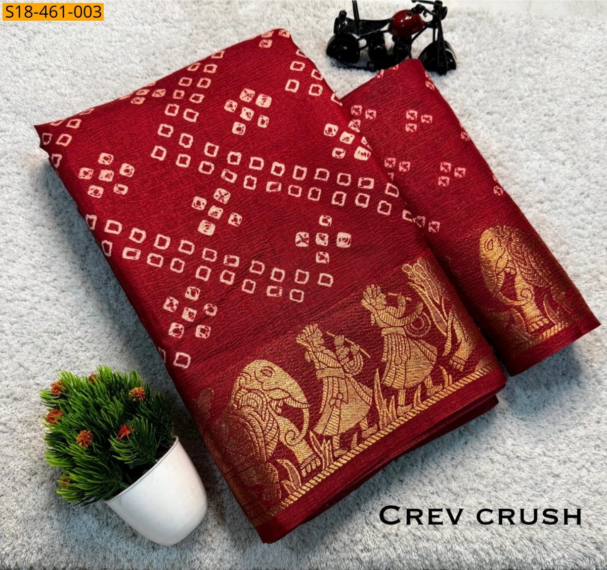 Red Fancy Dola Silk Saree