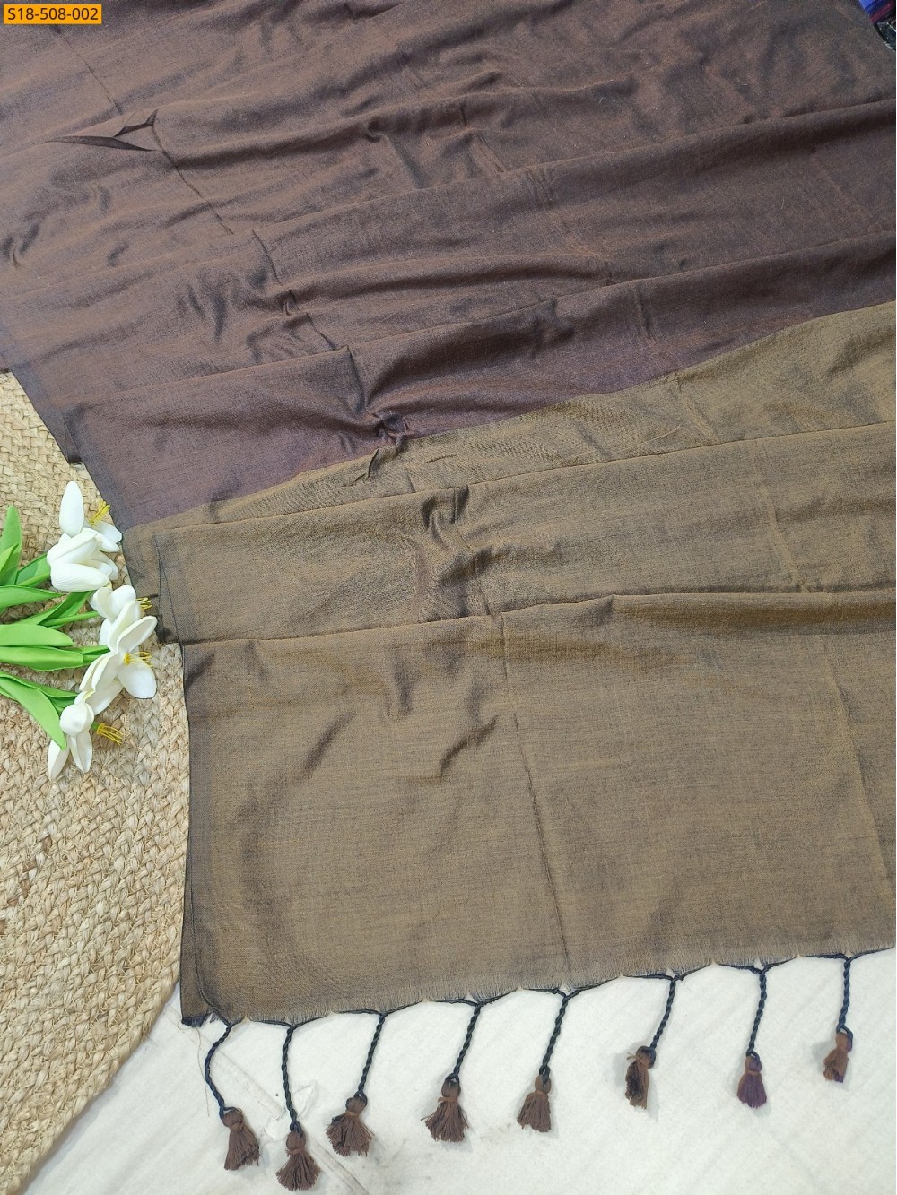 Brown Fancy Khadi Cotton saree Brown Fancy Khadi Cotton saree