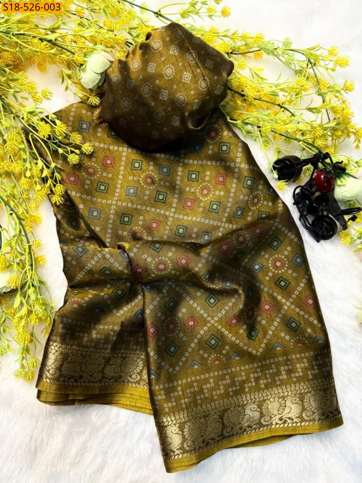 Mustard Fancy dola silk sarees