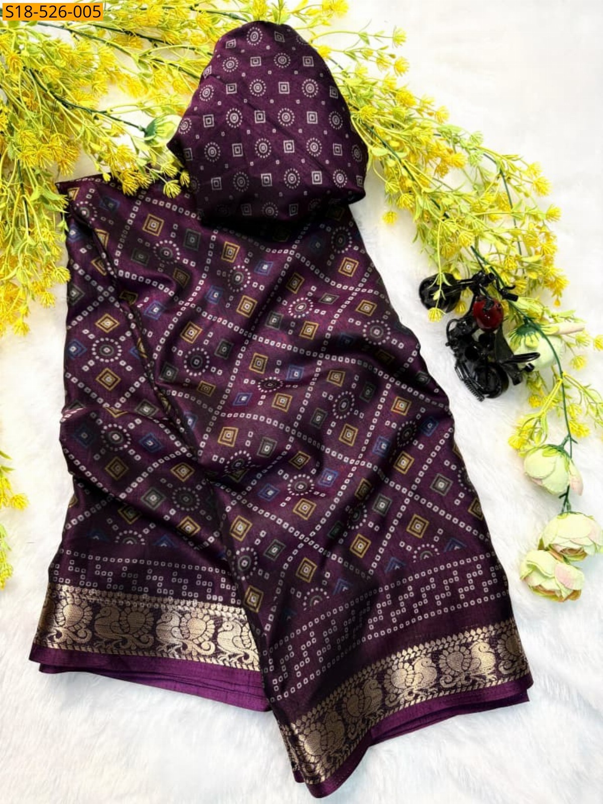 Wine Fancy dola silk sarees