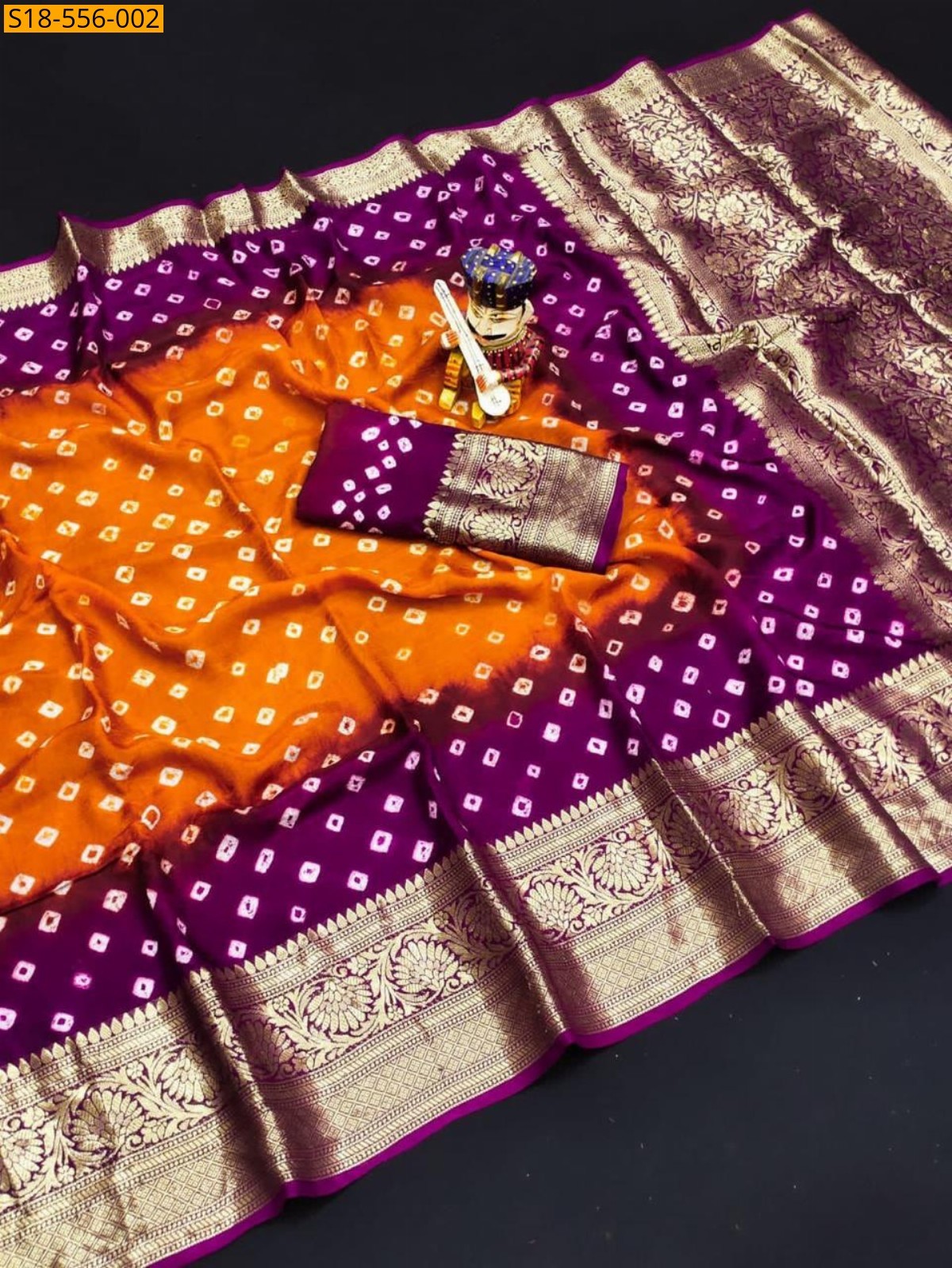 Orange Fancy Cotton Silk Saree