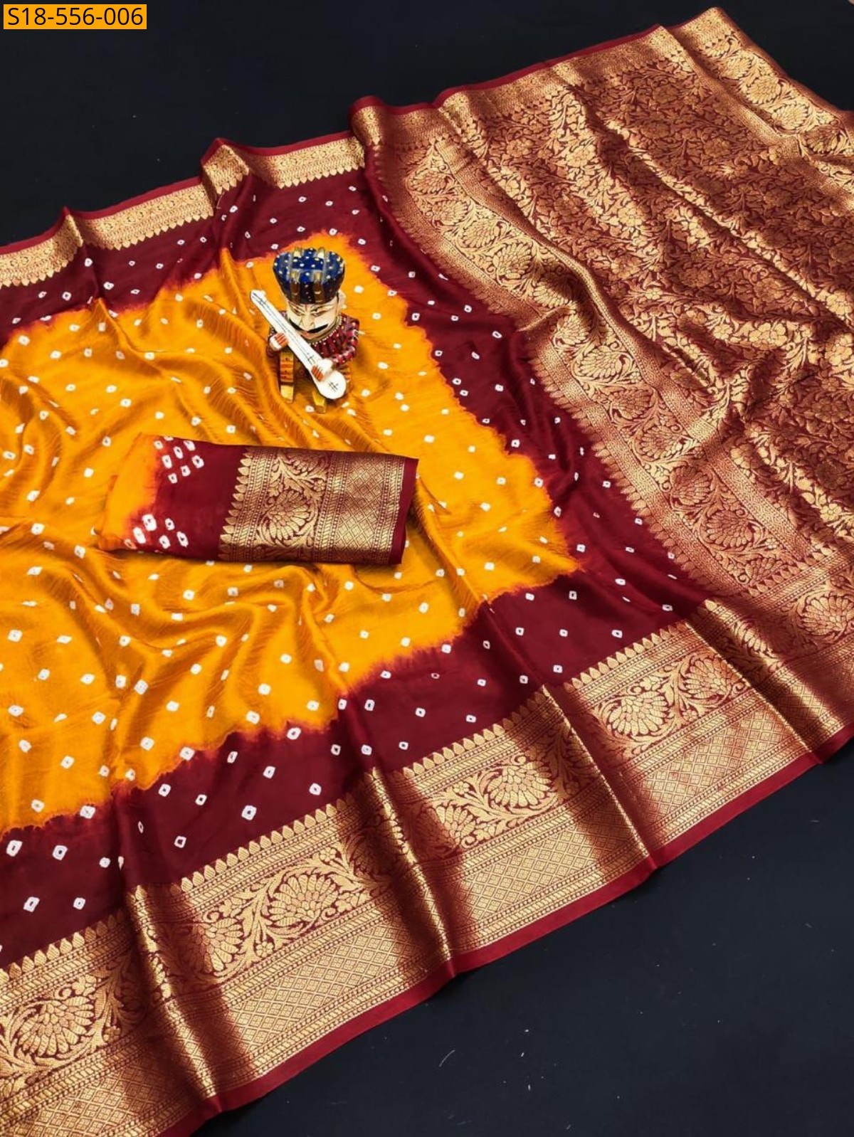 Orange Fancy Cotton Silk Saree