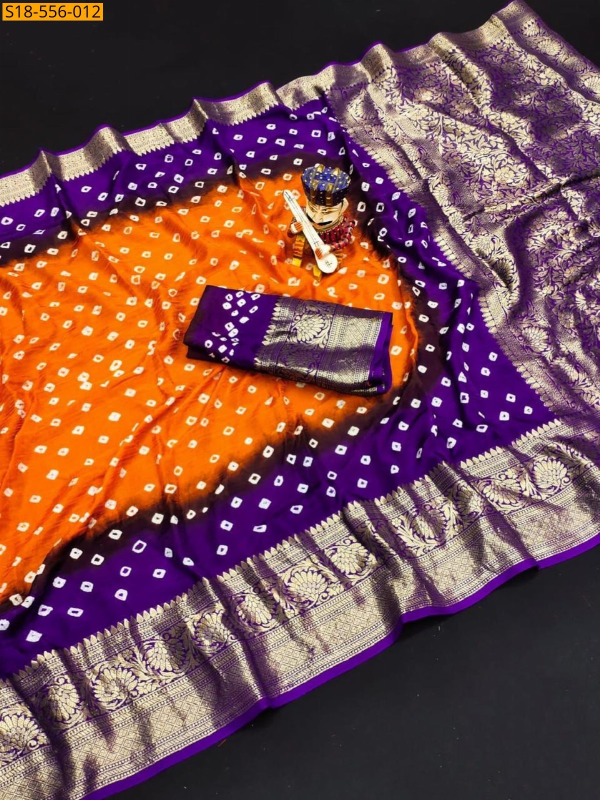 Orange Fancy Cotton Silk Saree