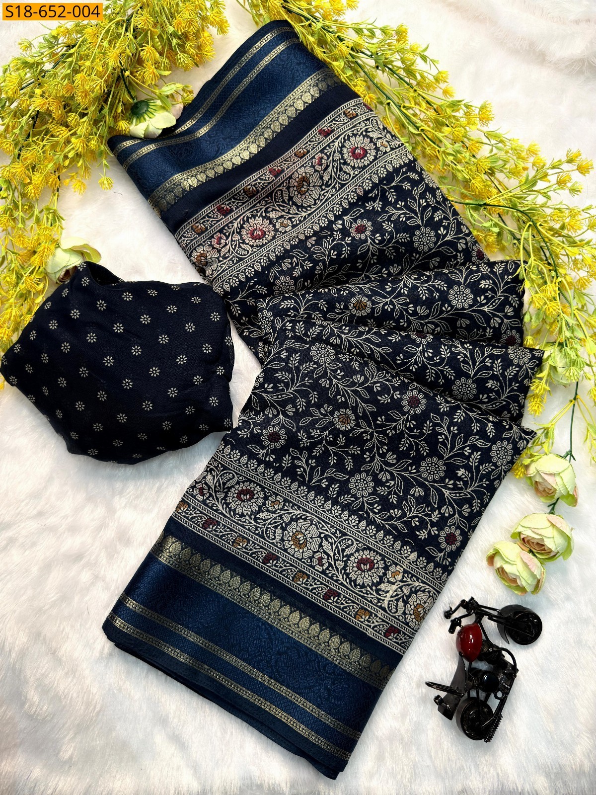 Navy Blue  Soft Cotton silk sarees