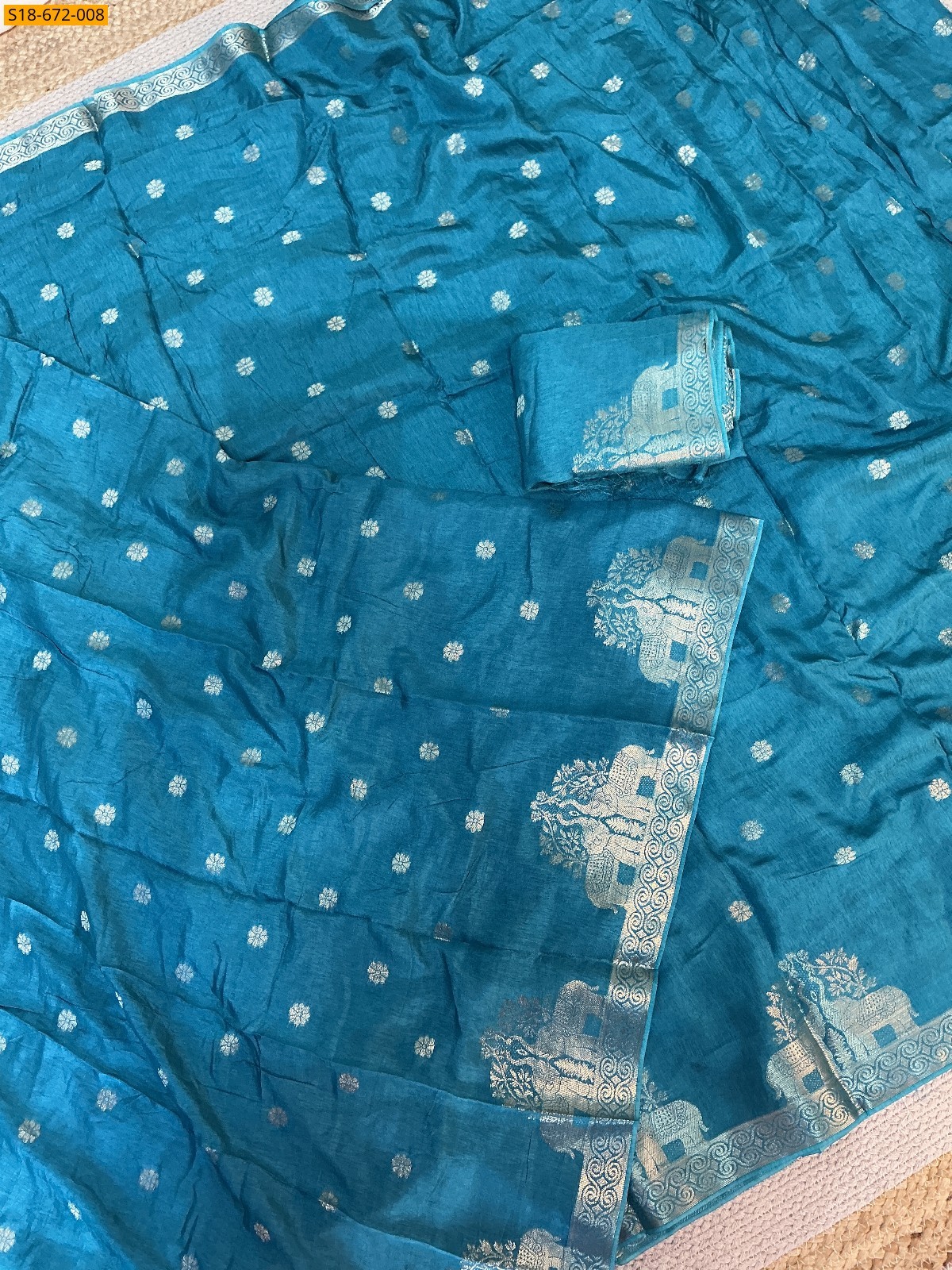 Morpitch Fancy Muslin Silk Saree