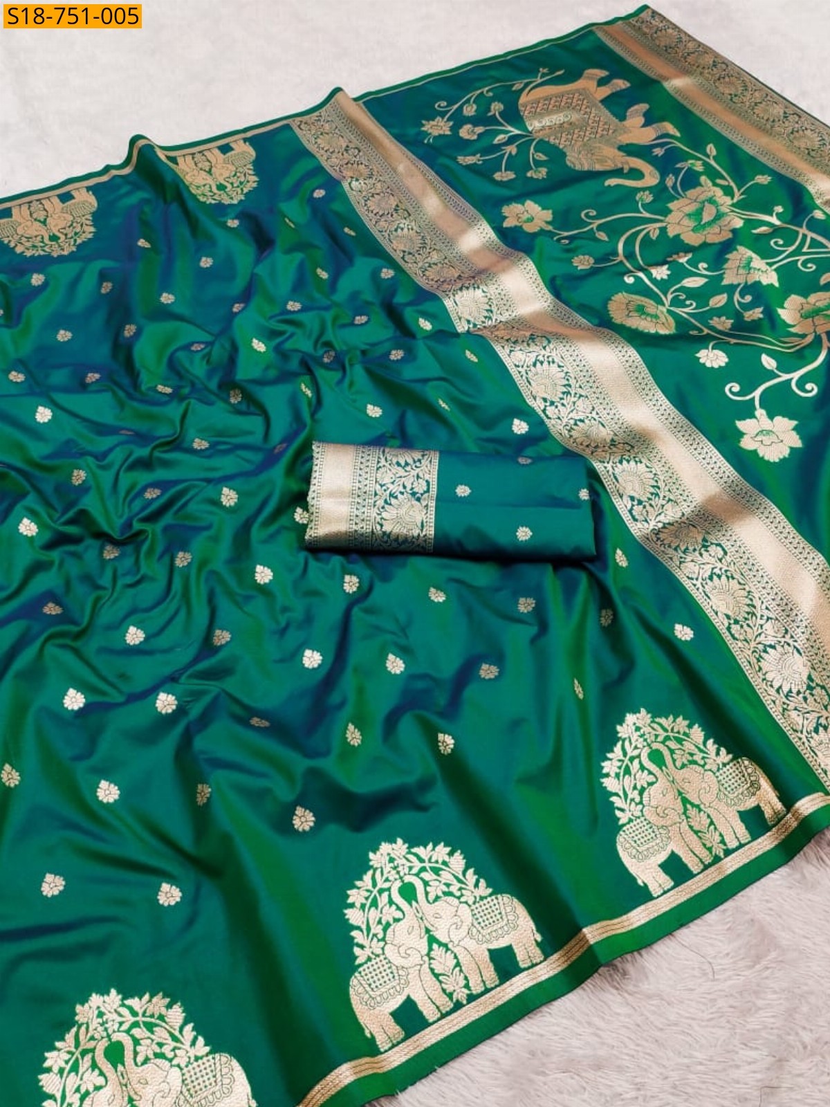 Green Fancy Banarasi Silk Saree